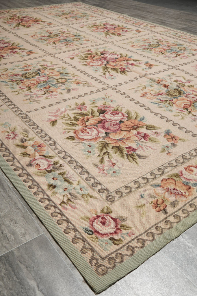 6 x 9 Needle Point Rug French Country Hand Art #010821