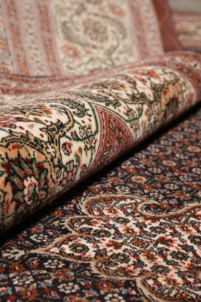 6.9 x 10 Genuine Persian Tabriz Mahi Fine Handmade Iran Wool and Silk 400 Kpsi Black #PIX-14514