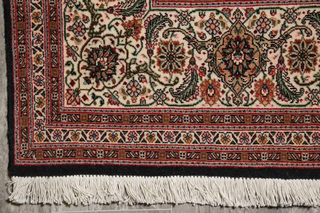 6.9 x 10 Genuine Persian Tabriz Mahi Fine Handmade Iran Wool and Silk 400 Kpsi Black #PIX-14514