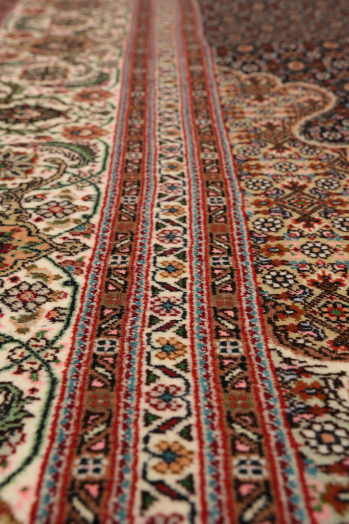 6.9 x 10 Genuine Persian Tabriz Mahi Fine Handmade Iran Wool and Silk 400 Kpsi Black #PIX-14514