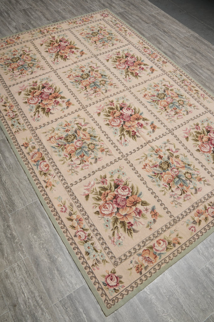 6 x 9 Needle Point Rug French Country Hand Art #010821