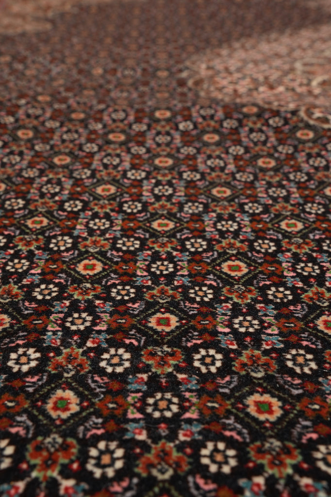 6.9 x 10 Genuine Persian Tabriz Mahi Fine Handmade Iran Wool and Silk 400 Kpsi Black #PIX-14514