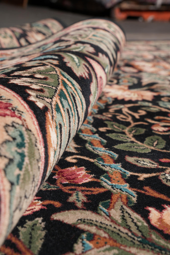 9 x 12 Quality Handmade Rug Fine Weave Dense Wool Black #F-4147