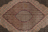 Load image into Gallery viewer, 8.10 x 11.10 Black Fine Quality Wool and Silk Tabriz Mahi Handmade Rug #F-4451