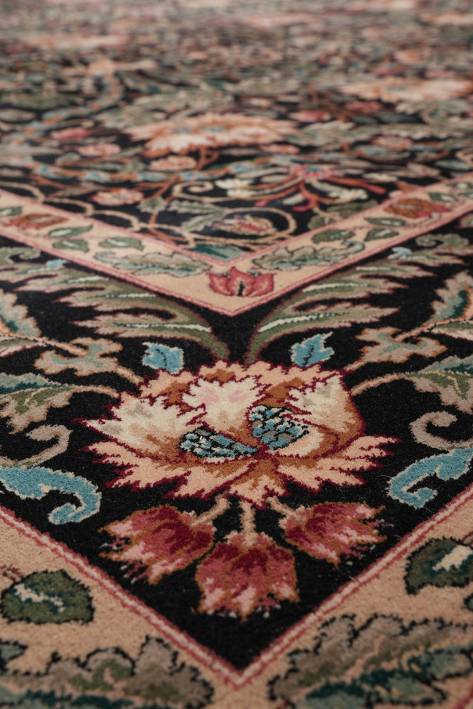 9 x 12 Quality Handmade Rug Fine Weave Dense Wool Black #F-4147