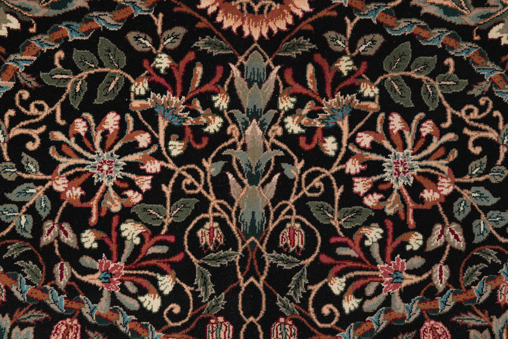 9 x 12 Quality Handmade Rug Fine Weave Dense Wool Black #F-4147