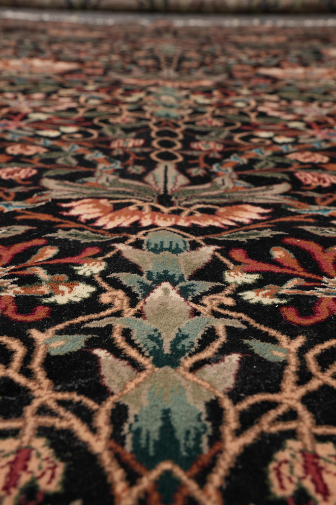 9 x 12 Quality Handmade Rug Fine Weave Dense Wool Black #F-4147