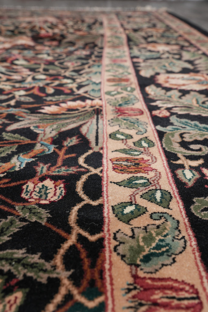 9 x 12 Quality Handmade Rug Fine Weave Dense Wool Black #F-4147