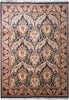 Load image into Gallery viewer, 9 x 12.5 Black Willim Morris Rug Handmade Jaipur 