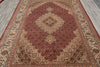 Load image into Gallery viewer, 6.8 x 9.8 Rich Ruby Red Wool and Silk Quality Handmade Tabriz Mahi Carpet #PIX-25767