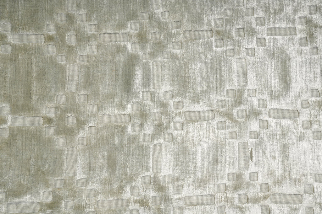 8 x 10 Contemporary Handmade Rug One Color Light Green Bambo Silk Raised Carved Pile #F-3353