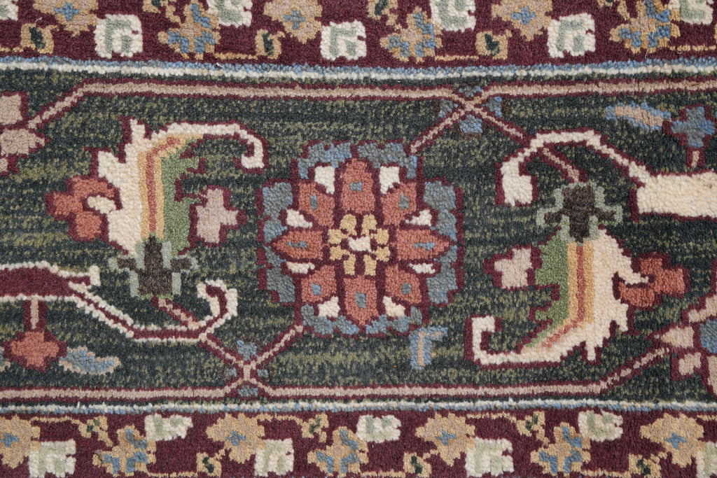 10.9 x 14.1 New Handmade Serapi Heriz Rug Green #F-4149