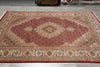 Load image into Gallery viewer, 6.8 x 9.8 Rich Ruby Red Wool and Silk Quality Handmade Tabriz Mahi Carpet #PIX-25767