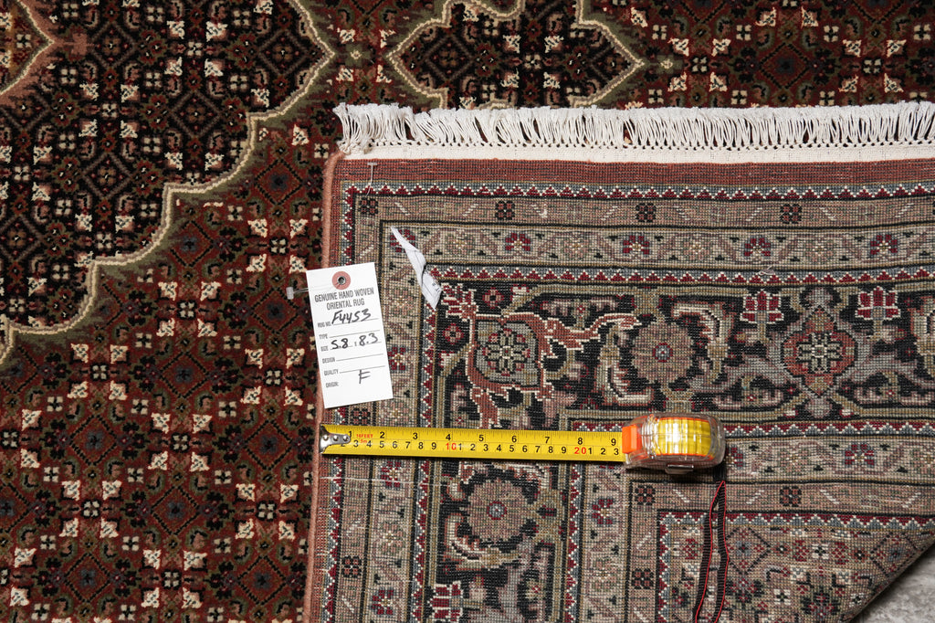 5.8 x 8.3 Rust Quality Wool and Silk Tabriz Mahi #F-4453