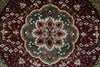 Load image into Gallery viewer, 3 x 3 Feet Round Handmade Rug Burgundy Green Bamboo Silk #F-3354