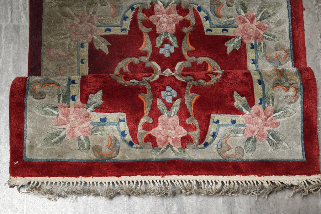 2 x 3 Aubusson Handmade Rug Bamboo Silk #F-3103