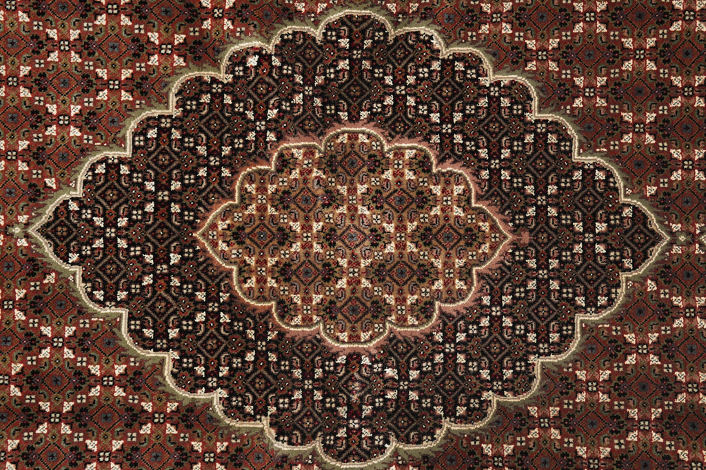 5.8 x 8.3 Rust Quality Wool and Silk Tabriz Mahi #F-4453