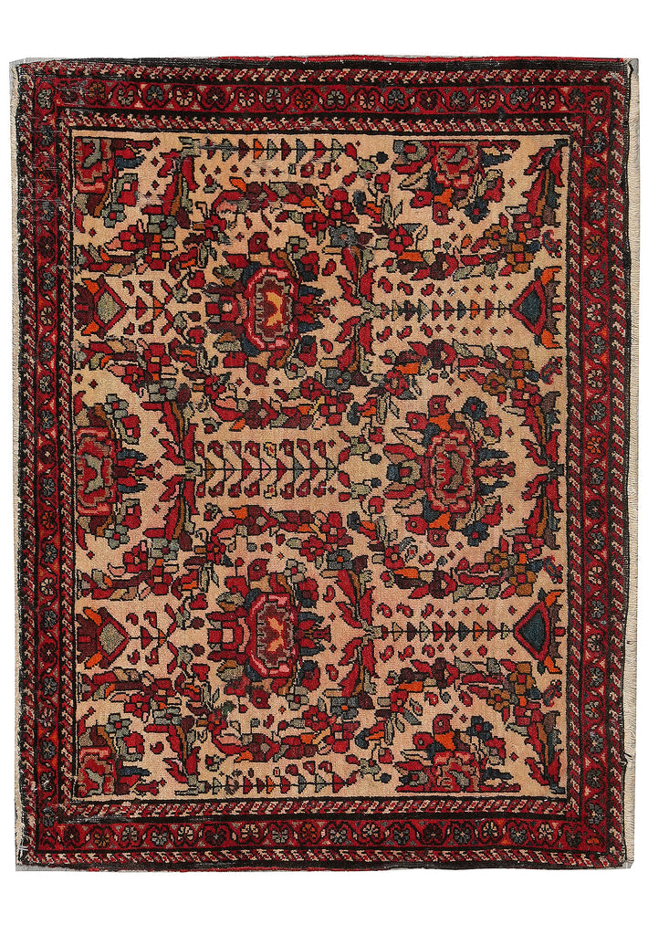 2 x 2.6 Persian Floral Bijar Small Rug  Dense Weave #F-3107
