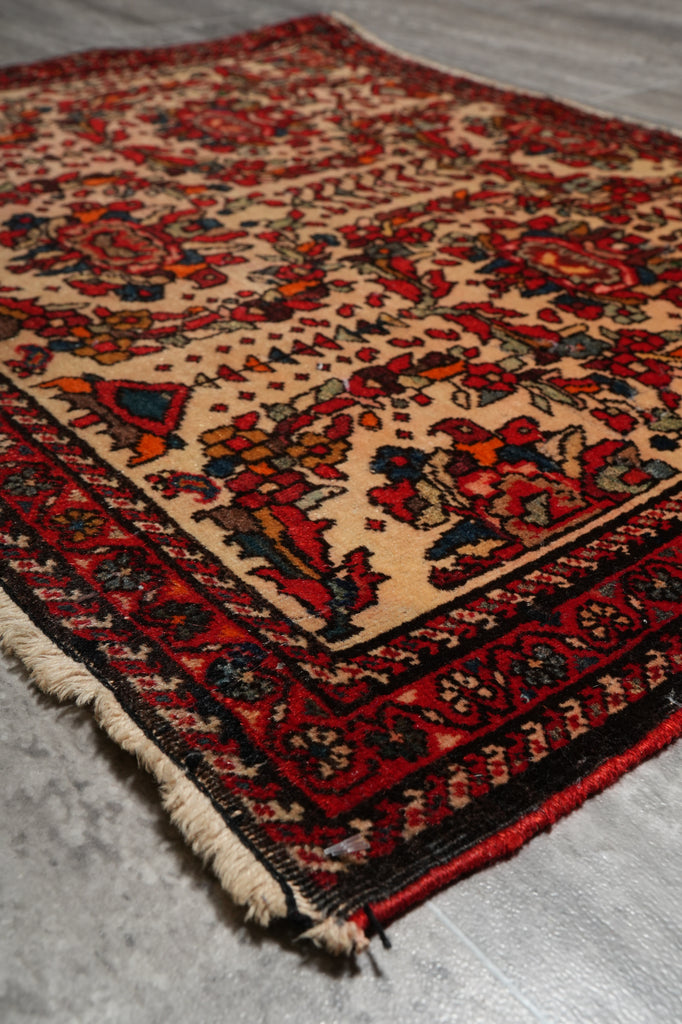 2 x 2.6 Persian Floral Bijar Small Rug  Dense Weave #F-3107