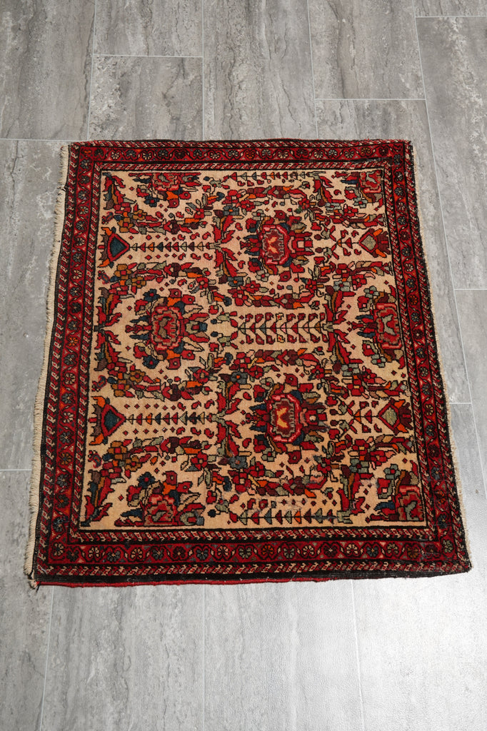 2 x 2.6 Persian Floral Bijar Small Rug  Dense Weave #F-3107
