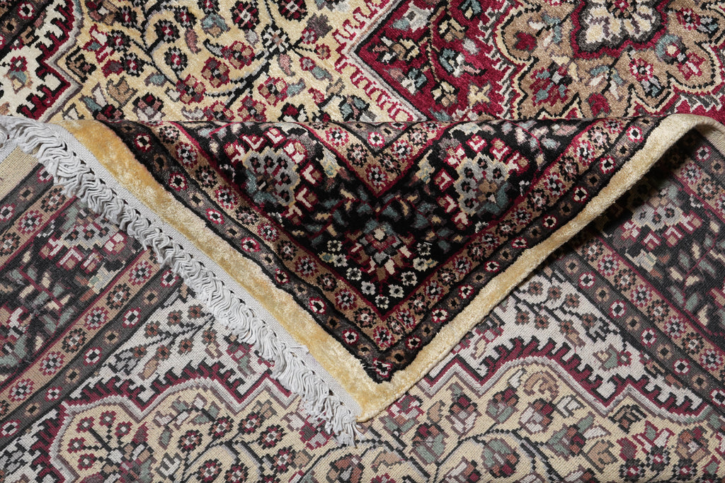 4 x 6 Handmade Kashmir Bamboo Silk Rug #F-3356