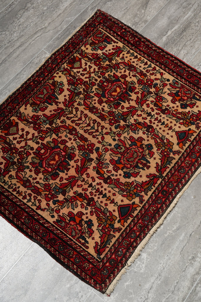 2 x 2.6 Persian Floral Bijar Small Rug  Dense Weave #F-3107