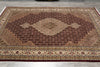 Load image into Gallery viewer, 6.6 x 9.10 High Quality Handmade Wool and Silk Tabriz Mahi Herati Rug Ruby Burgundy #PIX-28994