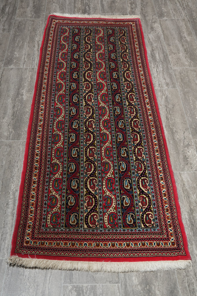 2 x 6 Fine weave Quality Authentic Persian Qom Kork Wool Runner #F-3104