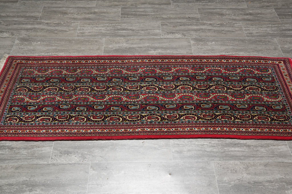 2 x 6 Fine weave Quality Authentic Persian Qom Kork Wool Runner #F-3104