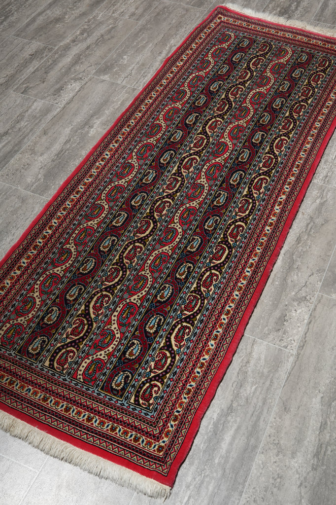 2 x 6 Fine weave Quality Authentic Persian Qom Kork Wool Runner #F-3104
