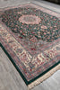 Load image into Gallery viewer, 9.4 x 13 Forest Green Fine Weave Handmade Rug Wool and Silk #F-4151