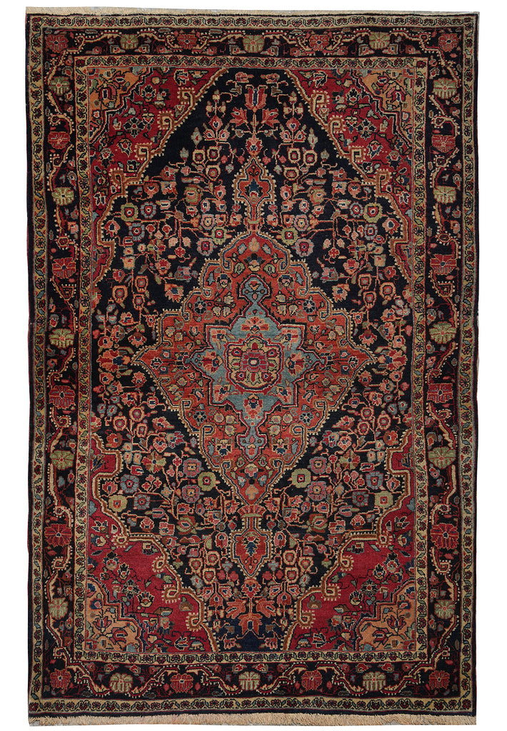 3.4 x 5 Authentic Antique Persian Sarok Feraghan Rug 1940's #F-3106