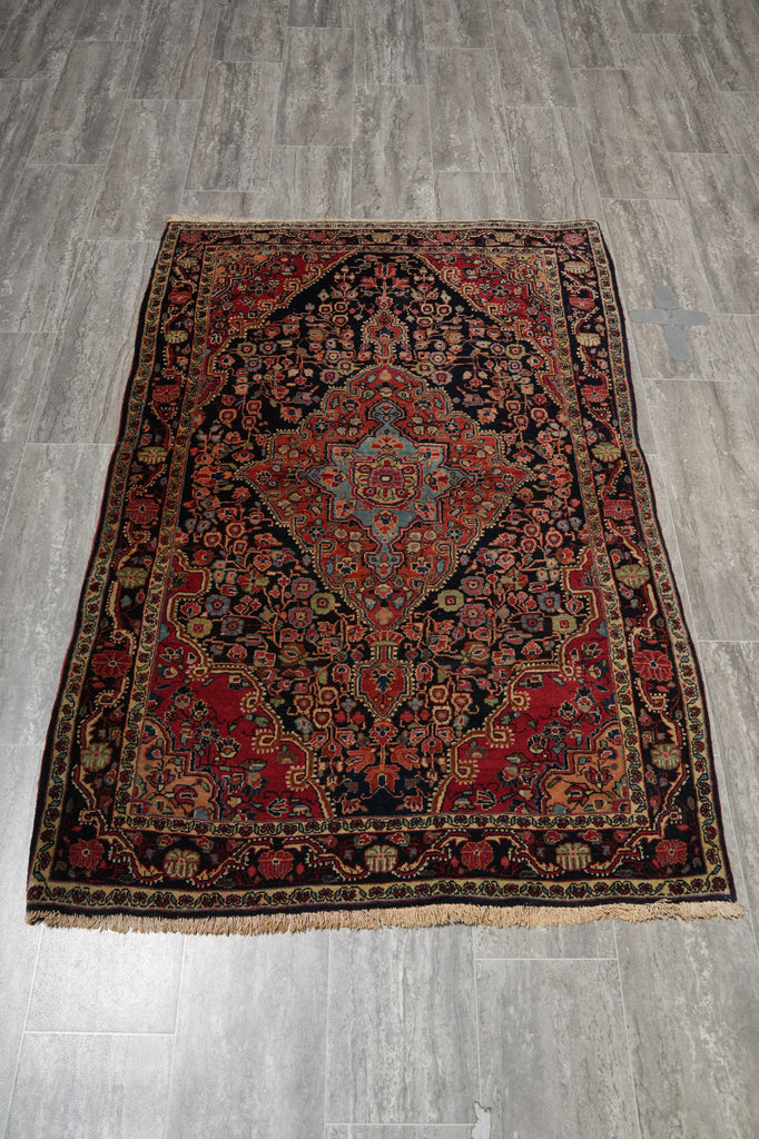 3.4 x 5 Authentic Antique Persian Sarok Feraghan Rug 1940's #F-3106