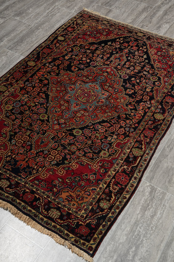 3.4 x 5 Authentic Antique Persian Sarok Feraghan Rug 1940's #F-3106