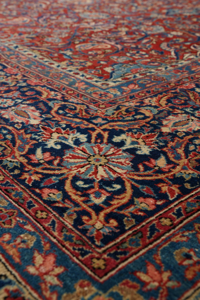 8.11 x 12.1 Antique Persian Kashan Rug 1940's #F-4154
