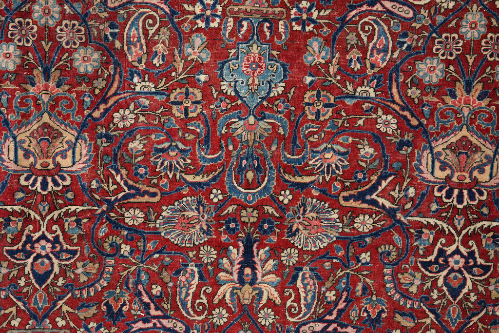 8.11 x 12.1 Antique Persian Kashan Rug 1940's #F-4154