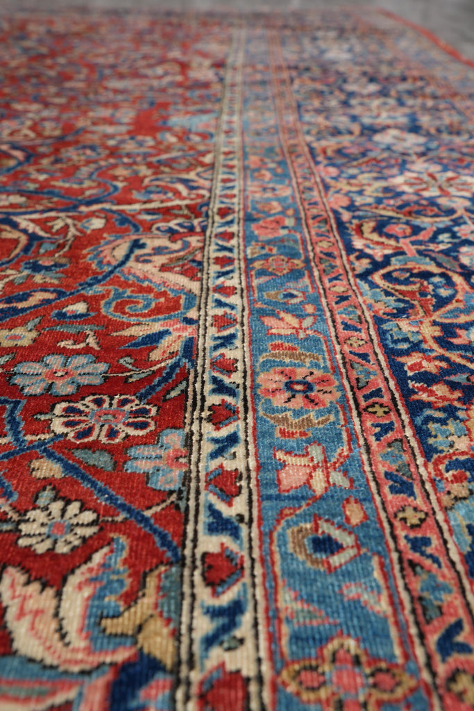 8.11 x 12.1 Antique Persian Kashan Rug 1940's #F-4154