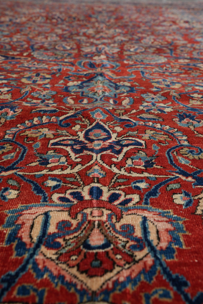 8.11 x 12.1 Antique Persian Kashan Rug 1940's #F-4154