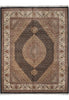 Load image into Gallery viewer, 8.2 x 10.3 Black Mahi Tabriz Wool and Silk Handmade Area Rug #F-4455