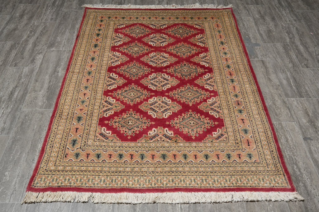 4 x 6 Hand-Knotted Jaldar Bokhara Rug #F-3111
