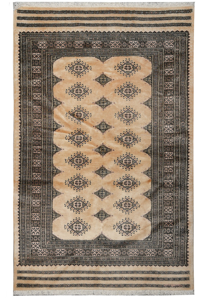 4 x 6 Quality Jaldar Bokhara Rug Imported Pakistan #F-3112