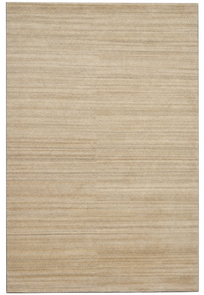 6.9 x 10 Natural Beige Plain One Color Handmade Modern Gabbeh Rug #F-3360
