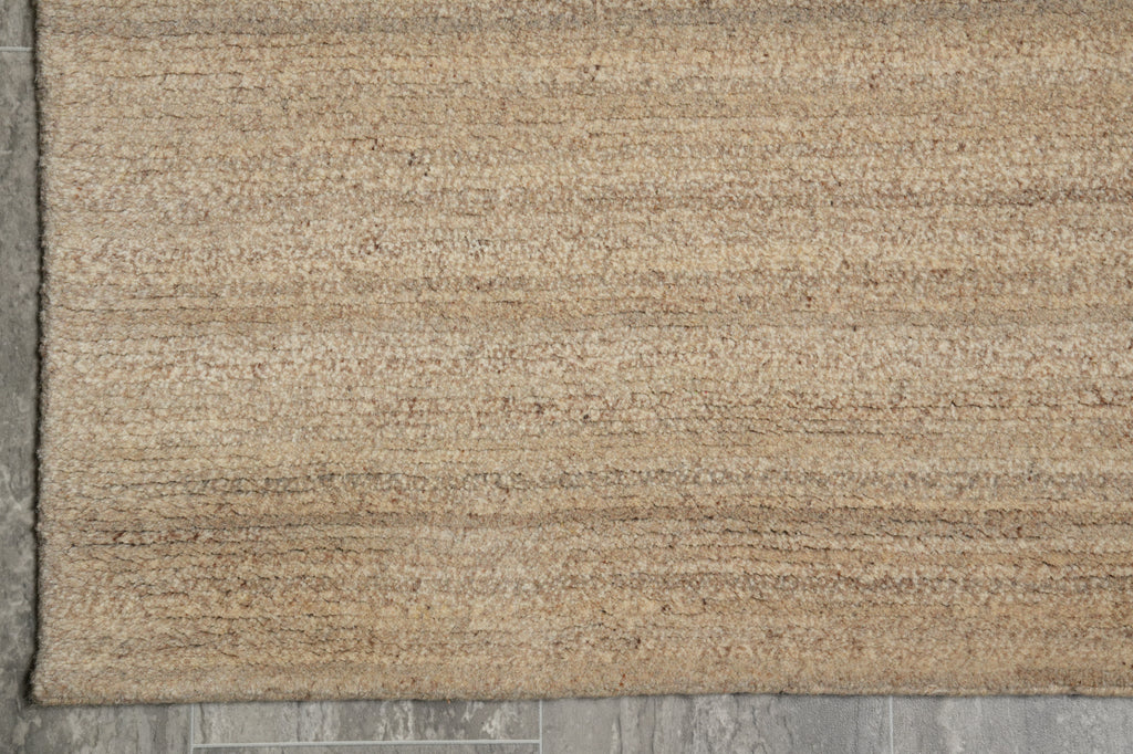 6.9 x 10 Natural Beige Plain One Color Handmade Modern Gabbeh Rug #F-3360