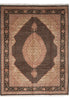 Load image into Gallery viewer, 7.9 x 9.9 Black Area Rug High Quality Handmade Wool Silk #F-4456