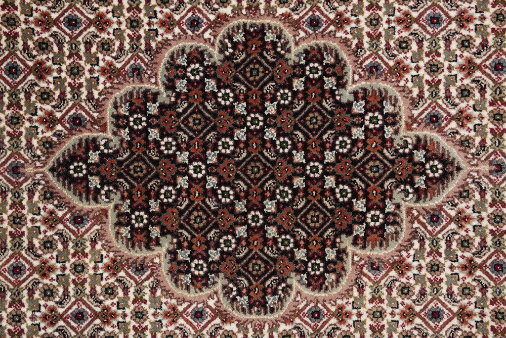 8.1 x 11.6 Finer Weave Handmade Rug Wool and Silk Mahi Tabriz#F-4155