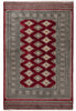 Load image into Gallery viewer, 4 x 6 Hand-Knotted New Jaldar Bokhara Rug Rich Burgundy #PIX-25450