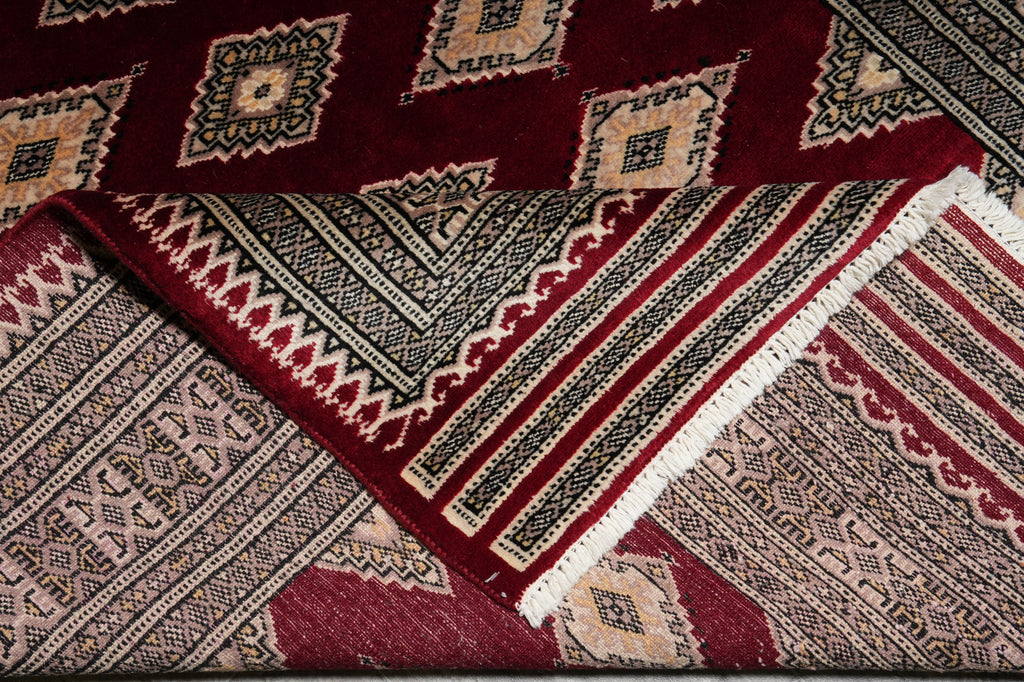 4 x 6 Hand-Knotted New Jaldar Bokhara Rug Rich Burgundy #PIX-25450