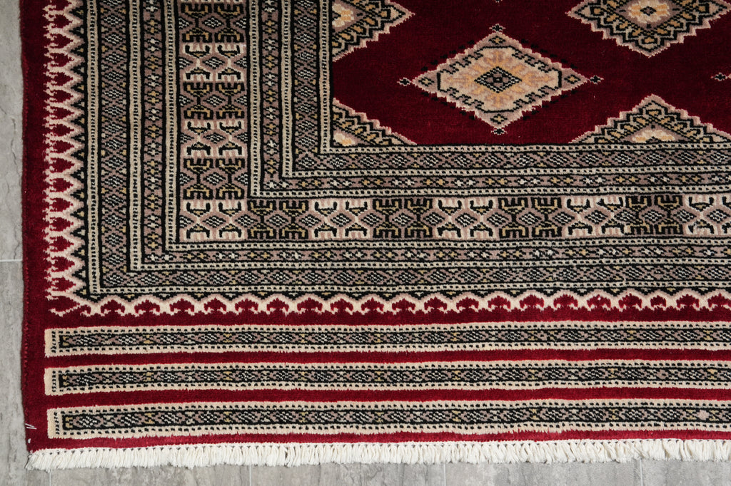 4 x 6 Hand-Knotted New Jaldar Bokhara Rug Rich Burgundy #PIX-25450