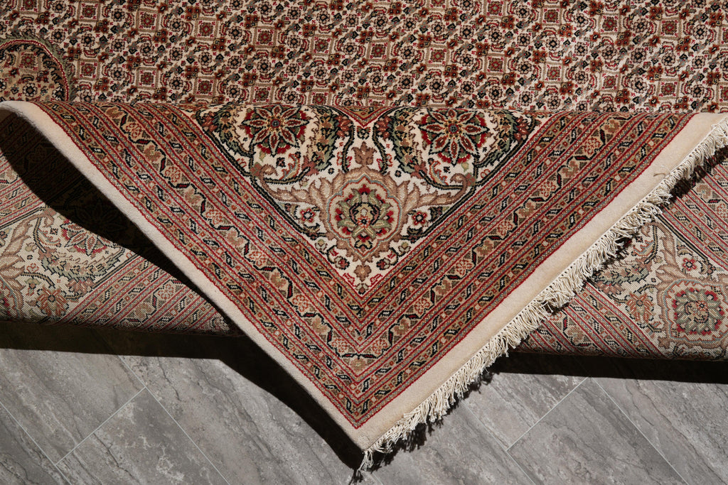 9.9 x 13.3  Quality Handmade Wool and Silk Rug Mahi Tabriz #F-4156