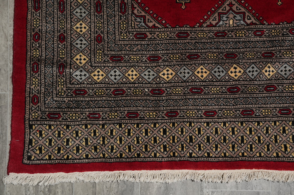 6.6 x 9 Handmade Jaldar Bokhara Rug Imported Pakistan #F-3361
